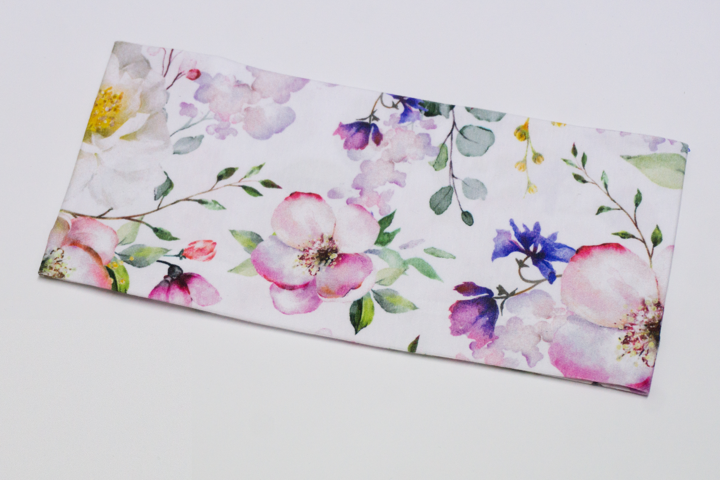 Stirnband Blumen Weiß/Bunt