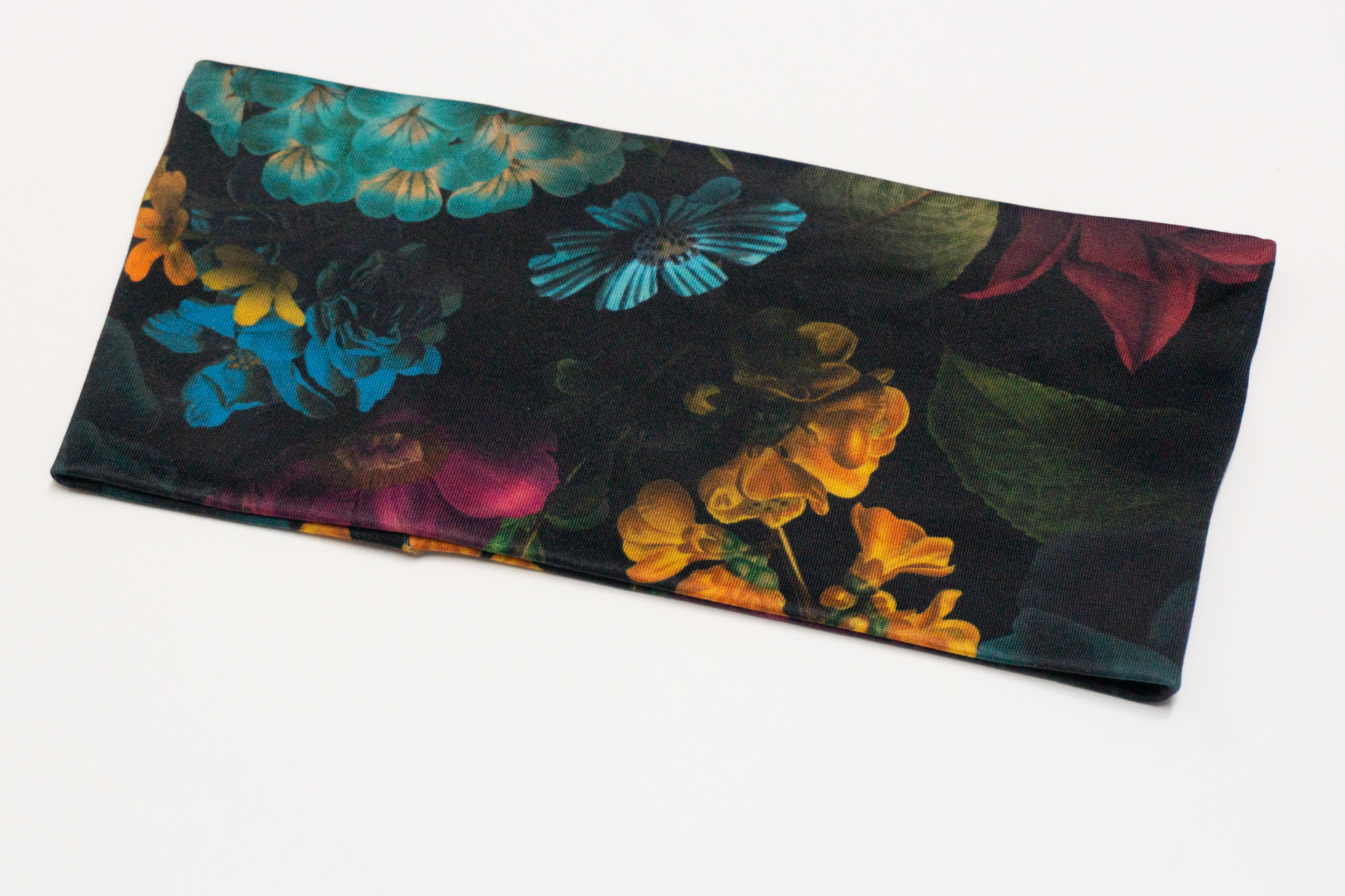 Stirnband Blumen Schwarz/Bunt